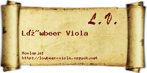 Löwbeer Viola névjegykártya
